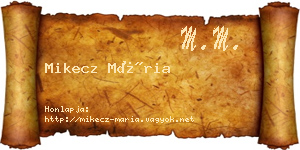 Mikecz Mária névjegykártya
