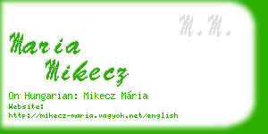 maria mikecz business card