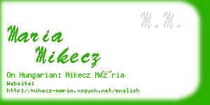 maria mikecz business card